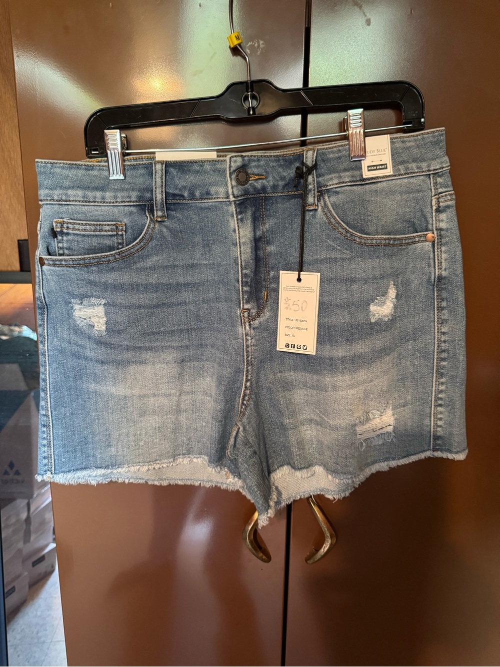 Judy Blue Distressed Light Blue Denim Cutoff Shorts NWT